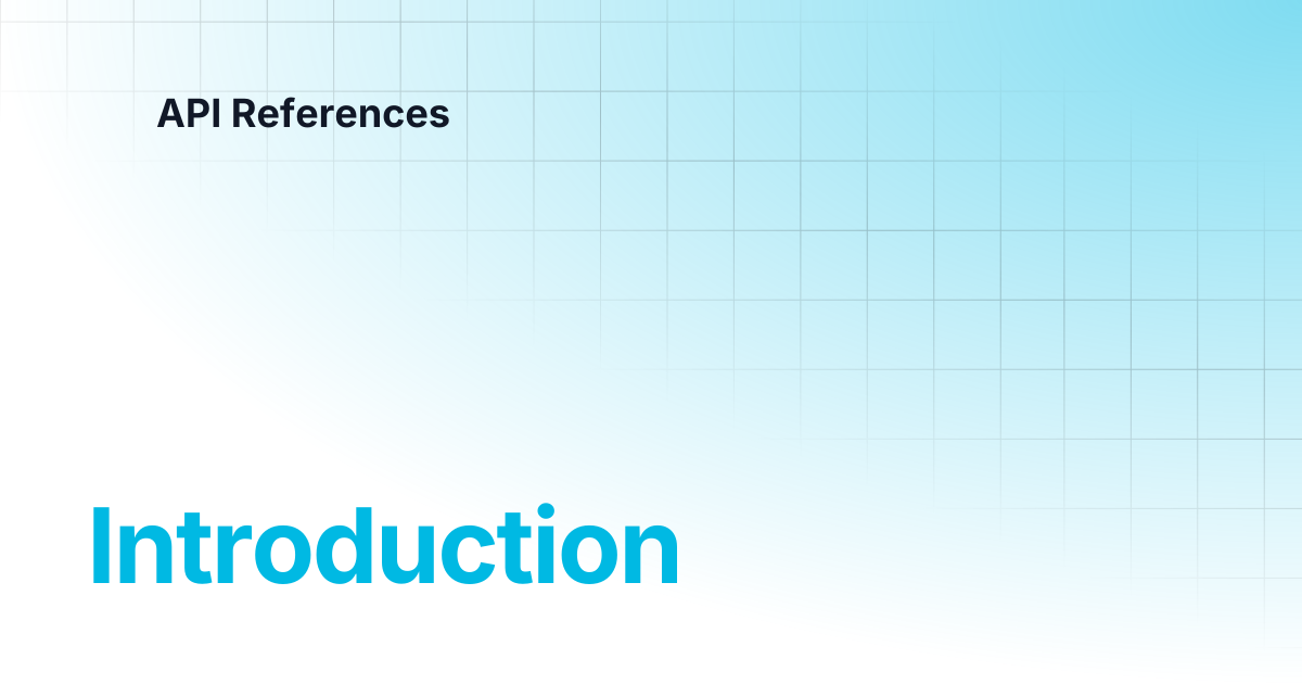 Introduction | API References
