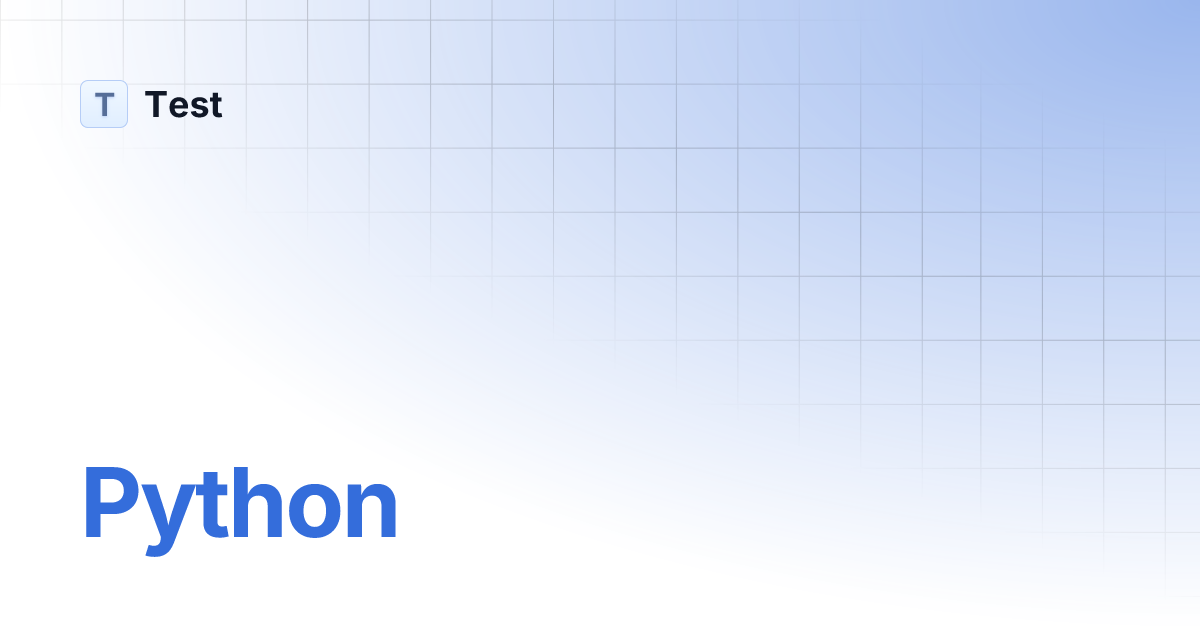 Python | Test