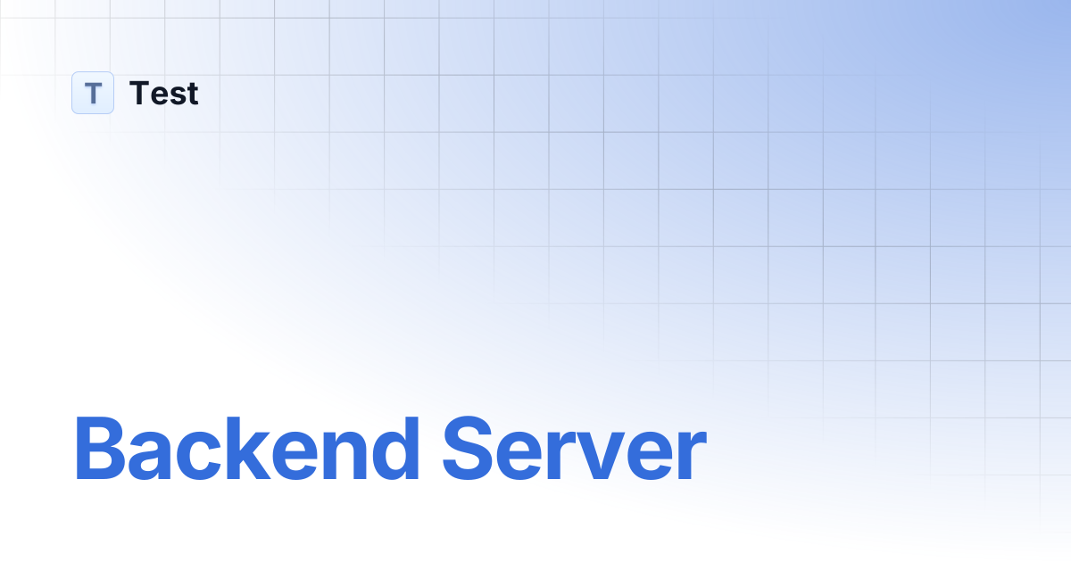 Backend Server | 测试分支英文（ci-develop) | Test